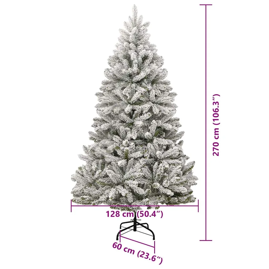 Sapin de Noël artificiel Vert et blanc 270 cm PVC et métal - 16
