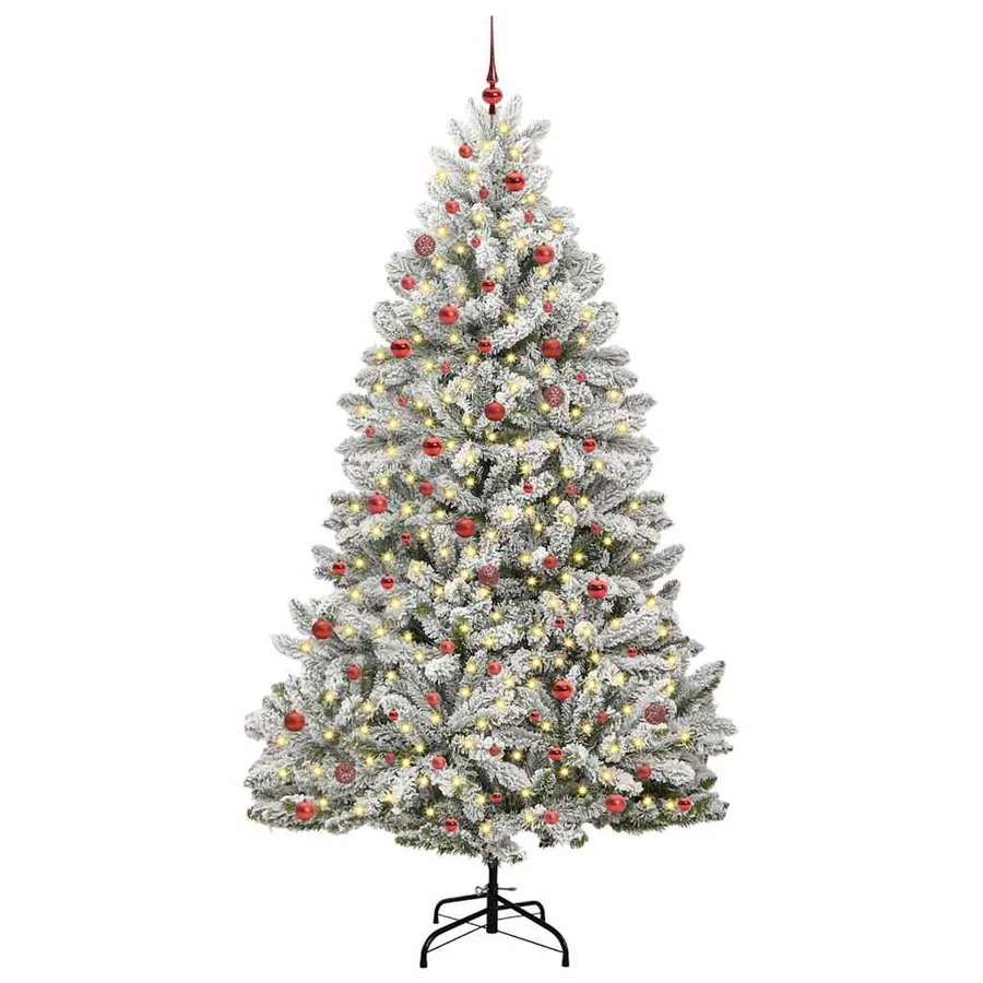 Sapin de Noël artificiel Vert et blanc 270 cm PVC et métal - 2