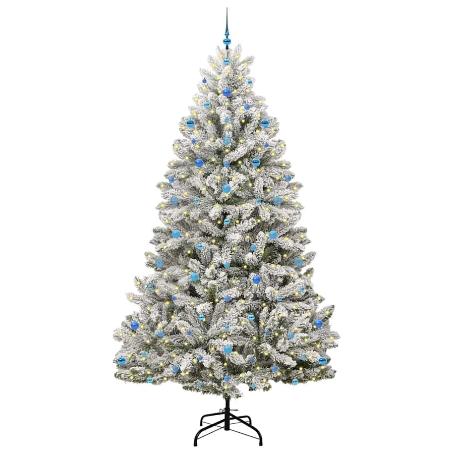Sapin de Noël artificiel Vert et blanc 270 cm PVC et métal - 3