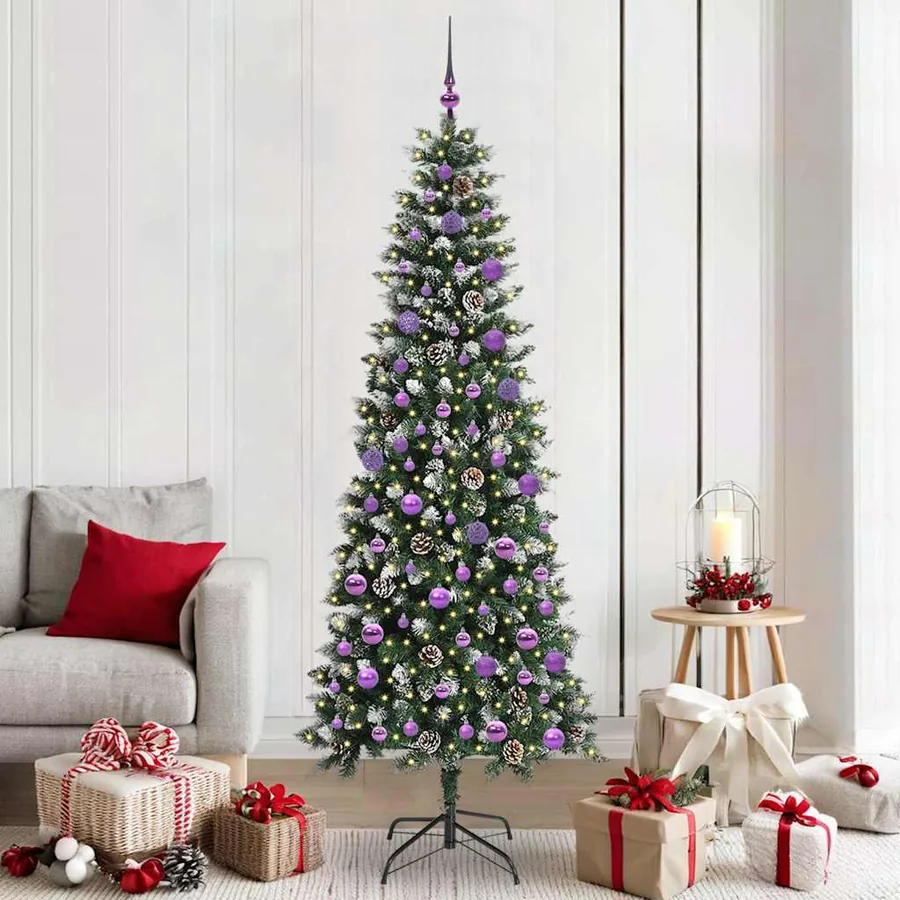 Sapin de Noël artificiel Vert 210 cm PVC, plastique et acier