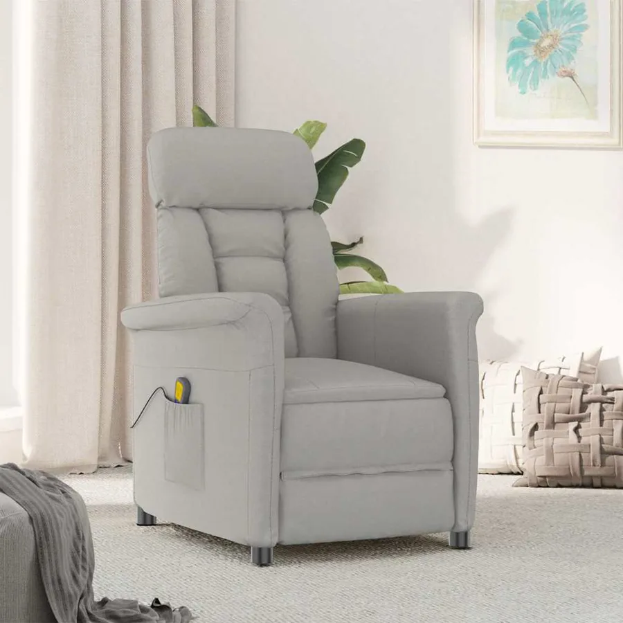 Chaise de massage Gris clair 96,5 x 70,5 x 95 cm Microfibre - 2