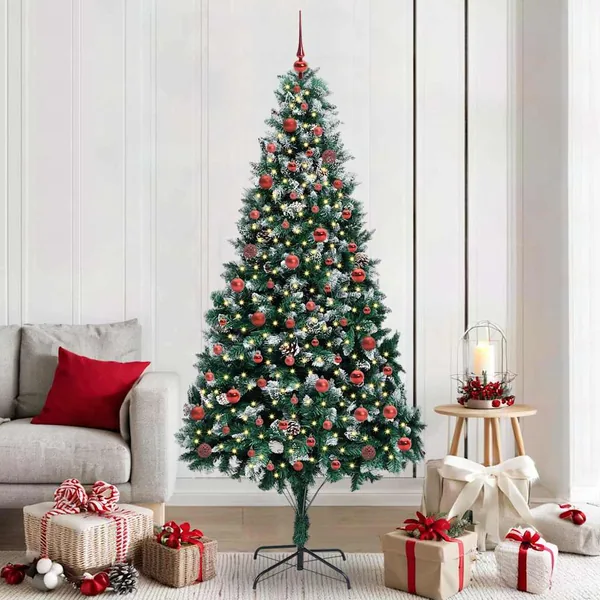 Sapin de Noël artificiel Vert 210 cm PVC, Acier et Plastique