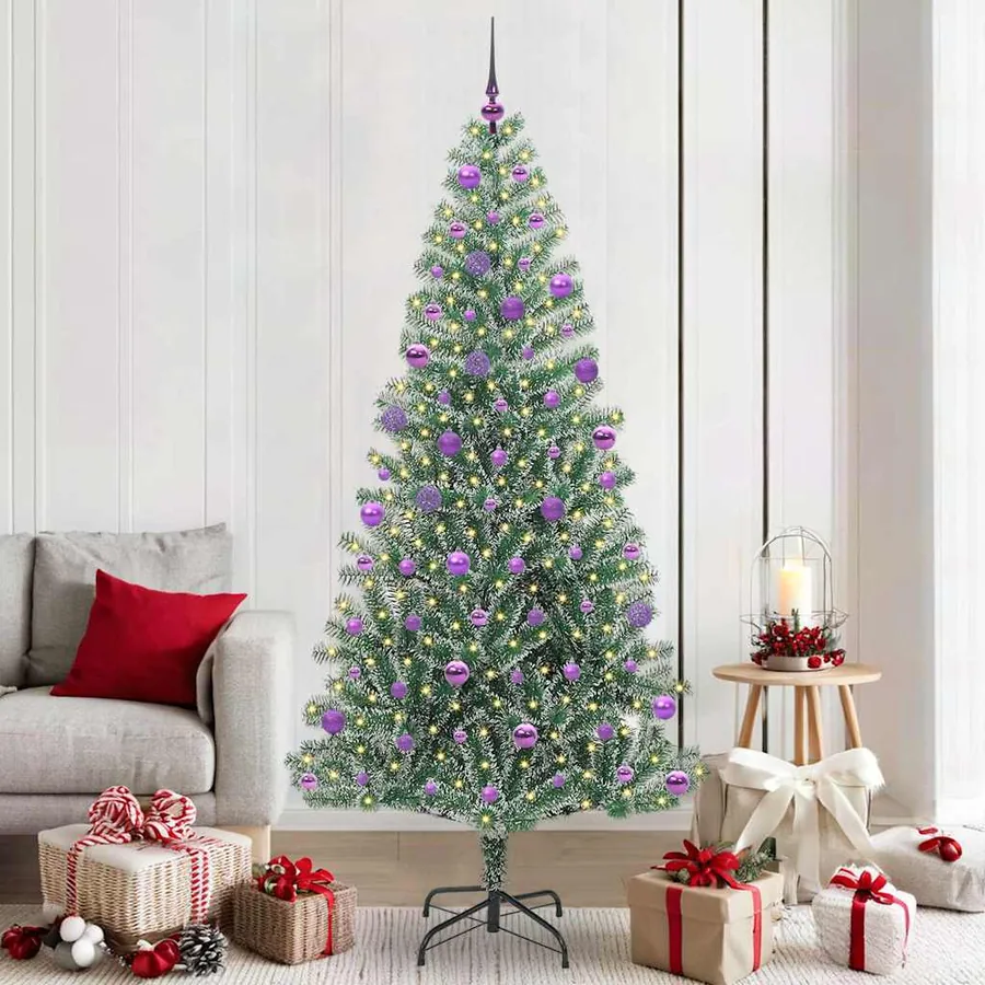 Arbre de Noël artificiel floconné de neige avec lumière LED
