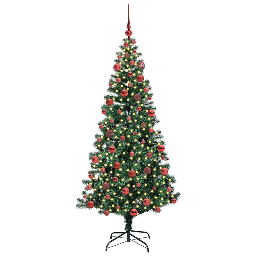 Sapin de Noël artificiel pré-éclairé Vert 180 cm PVC et métal - 3