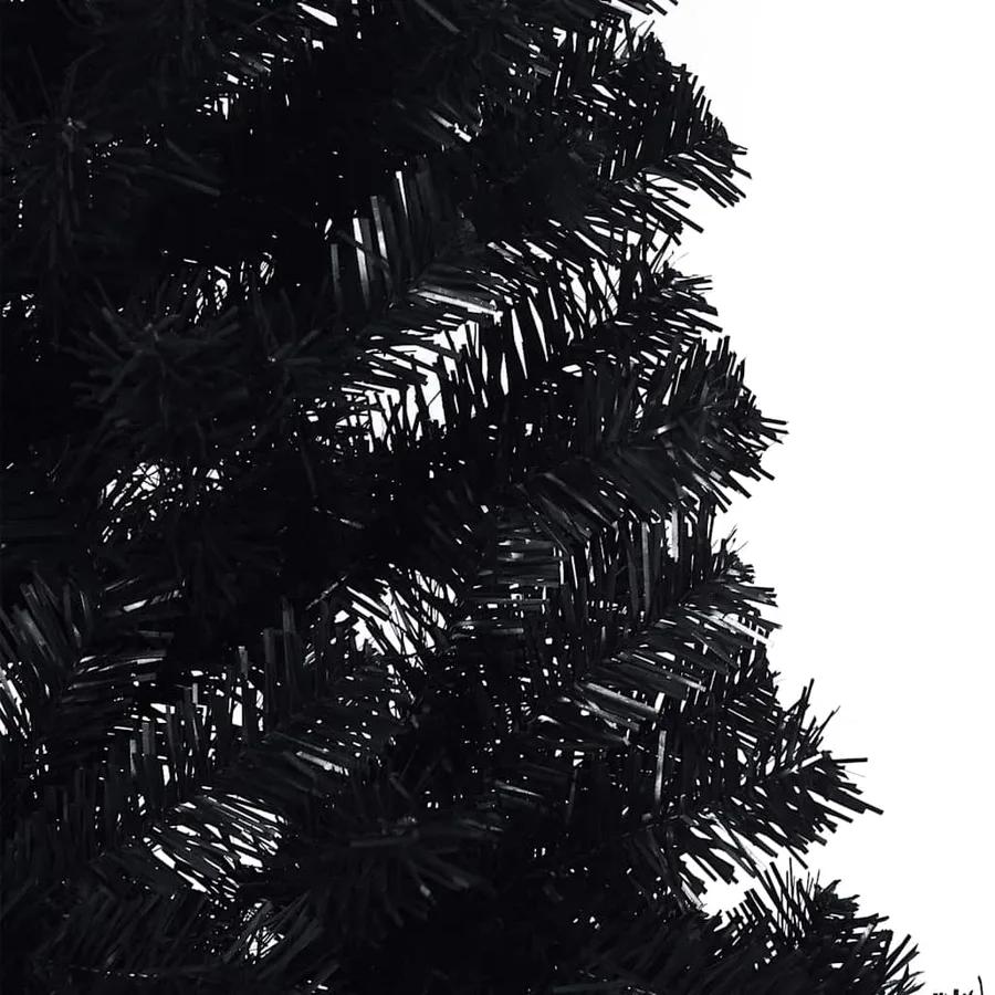 Sapin de Noël artificiel pré-éclairé Noir 240 cm PVC - 11
