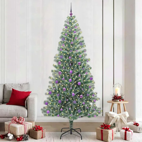Arbre de Noël artificiel floconné de neige avec lumière LED