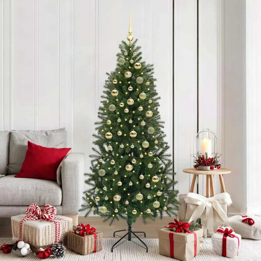 Sapin de Noël artificiel avec 300 LED Vert 180 cm PE et PVC