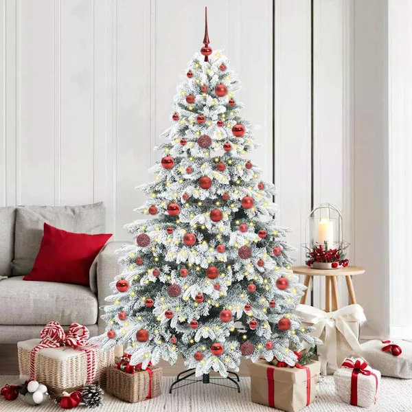 Sapin de Noël artificiel avec 300 LED Blanc 180 cm PE et PVC