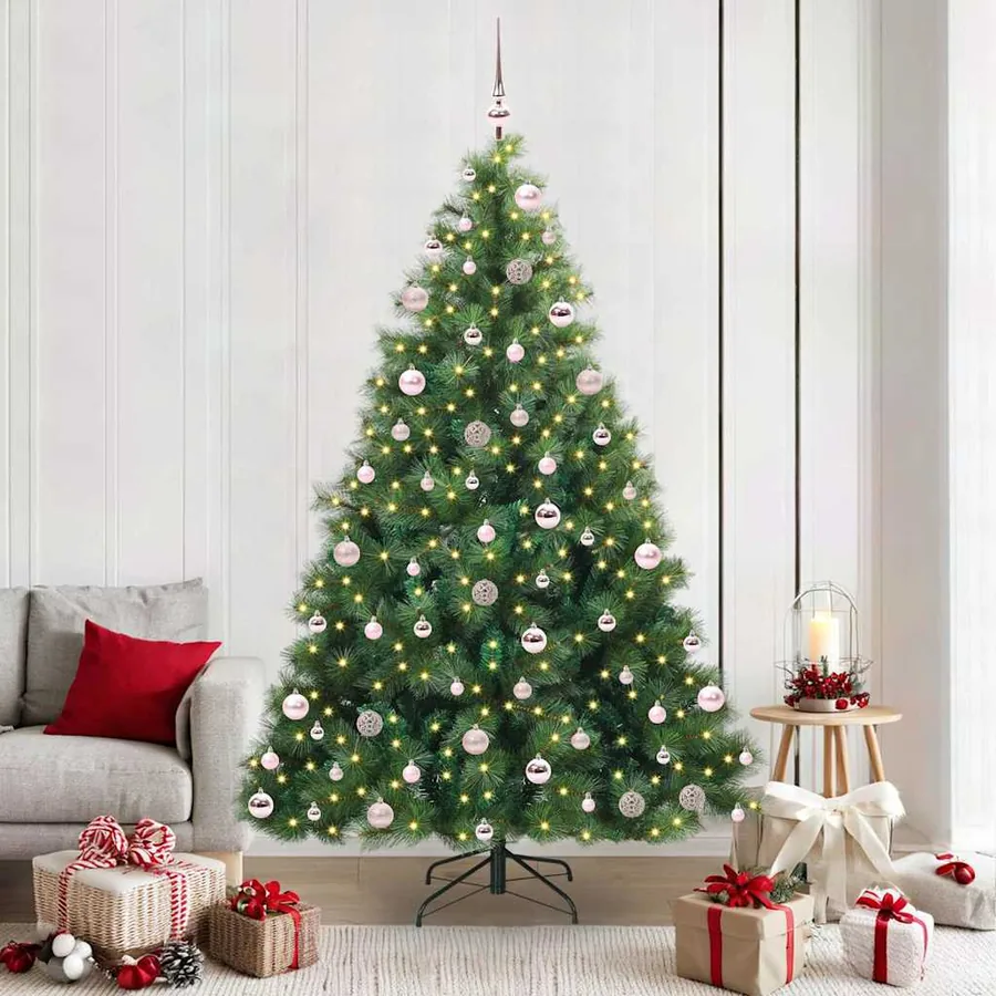 Sapin de Noël artificiel avec 300 LED Vert 210 cm PE et PVC