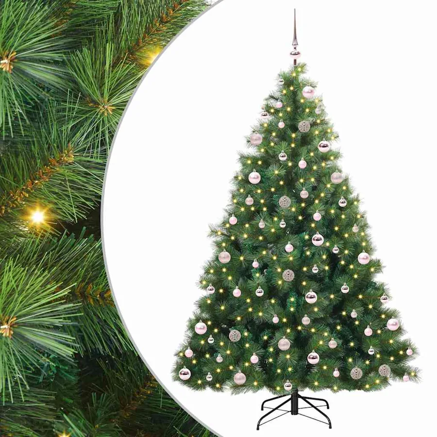 Sapin de Noël artificiel avec 300 LED Vert 210 cm PE et PVC - 2