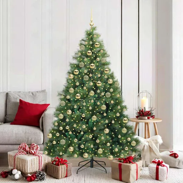 Sapin de Noël artificiel avec 300 LED Vert 180 cm PE et PVC