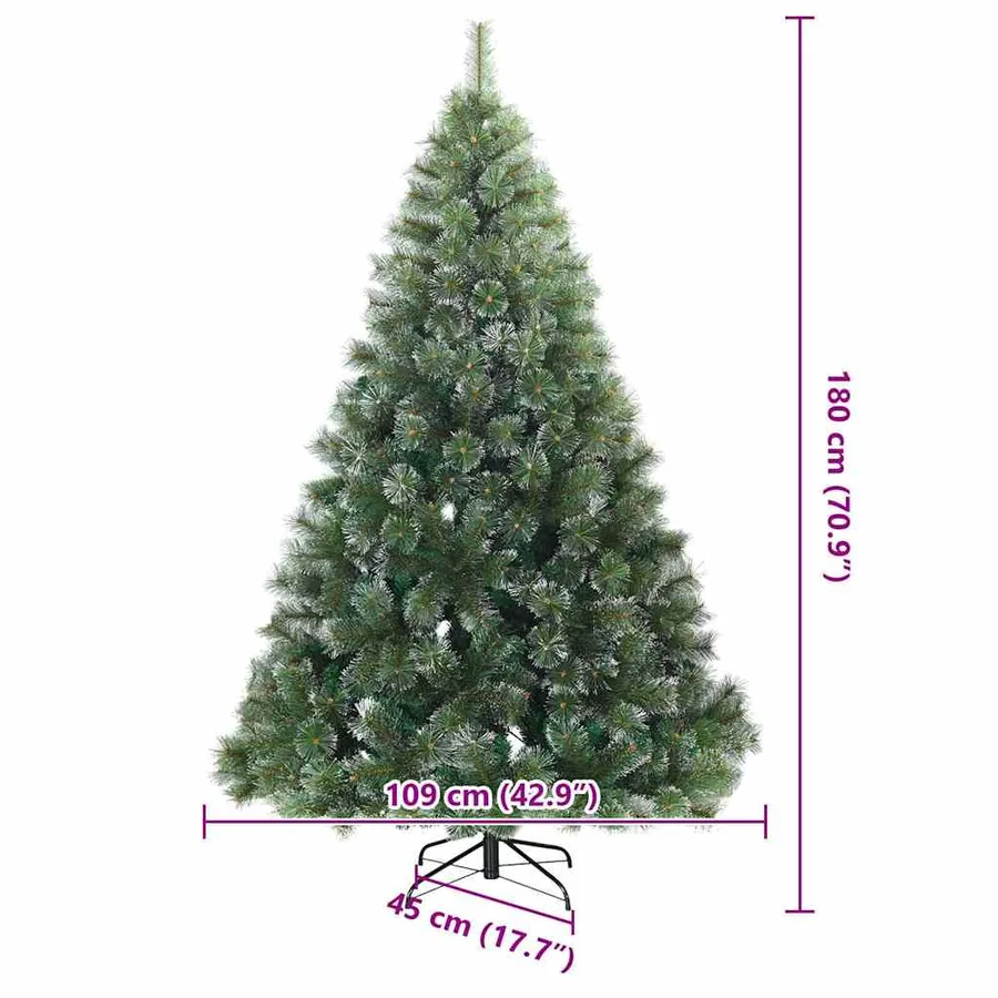 Sapin de Noël artificiel avec 300 LED Vert 180 cm PE et PVC - 17