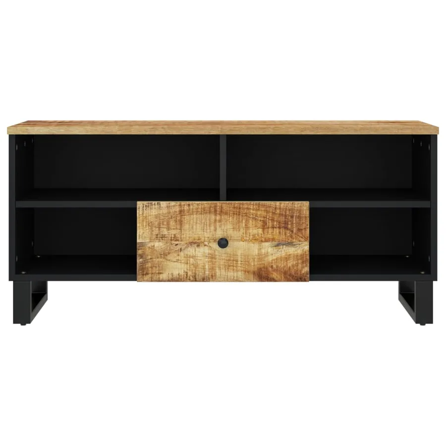 Meuble TV 100x33x46 cm bois de manguier et d'ingénierie - 4