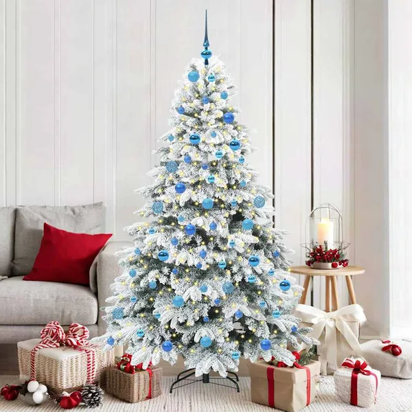 Sapin de Noël artificiel avec 300 LED Blanc 180 cm PE et PVC