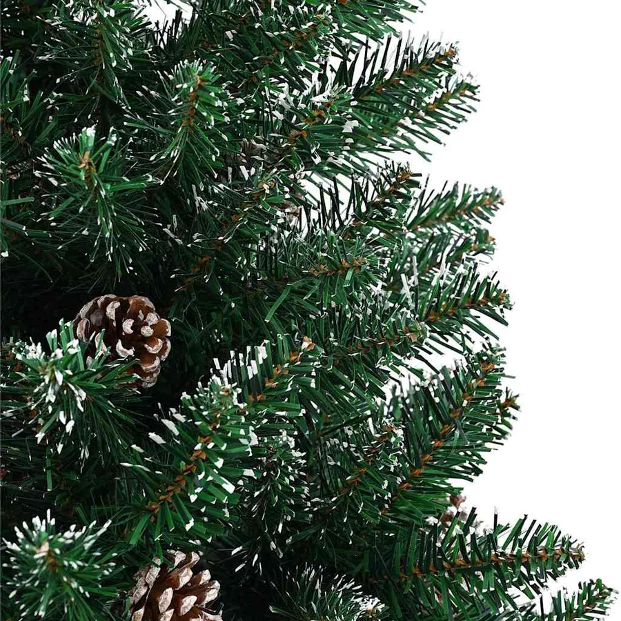 Sapin de Noël mince Vert 180 cm PVC et bois de pin massif - 8