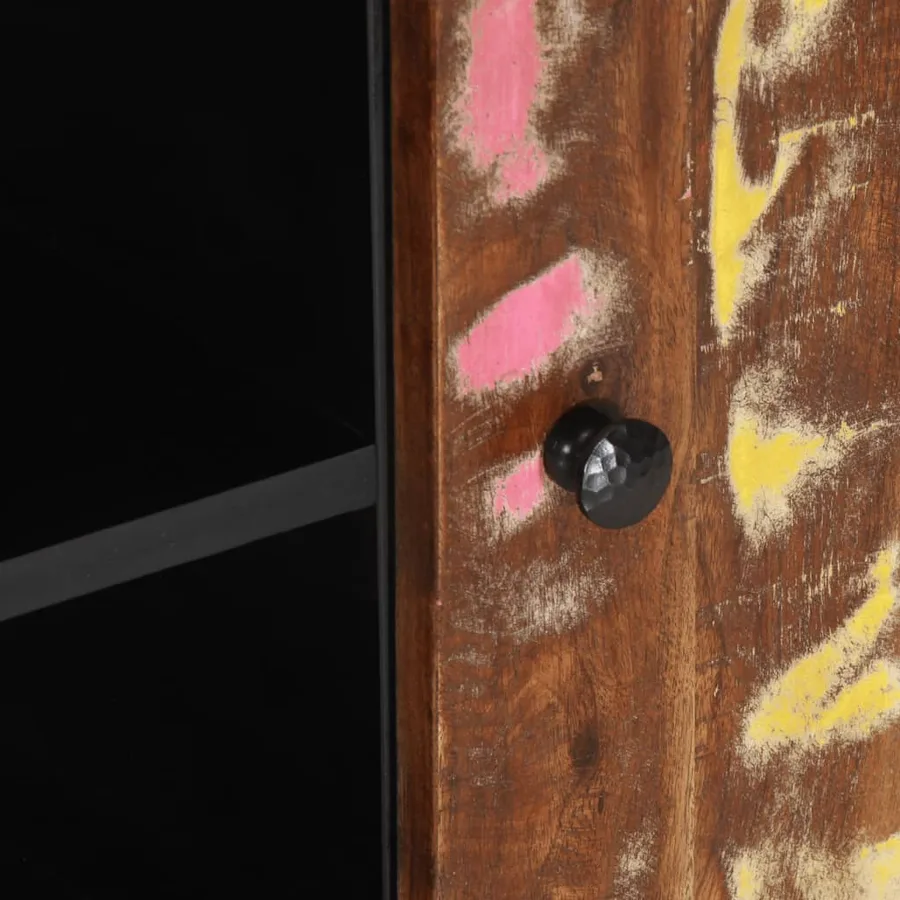 Meuble TV 80x33x46 cm bois de récupération et d'ingénierie - 7