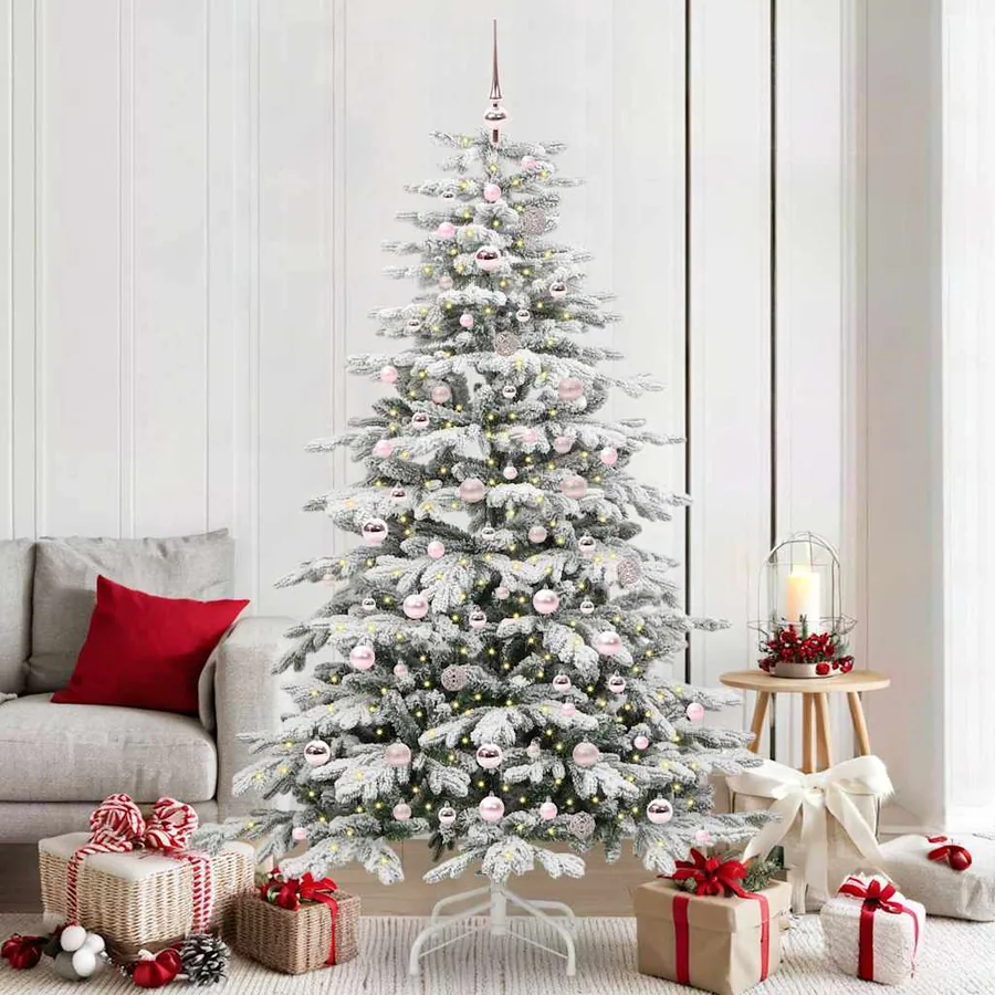 Sapin de Noël Artificiel à Branches Articulées Blanc 210 cm