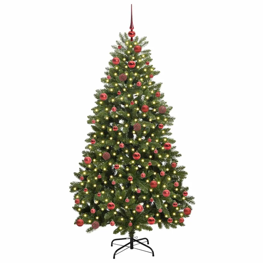 Sapin de Noël artificiel avec 300 LED Vert 180 cm PVC et métal - 3