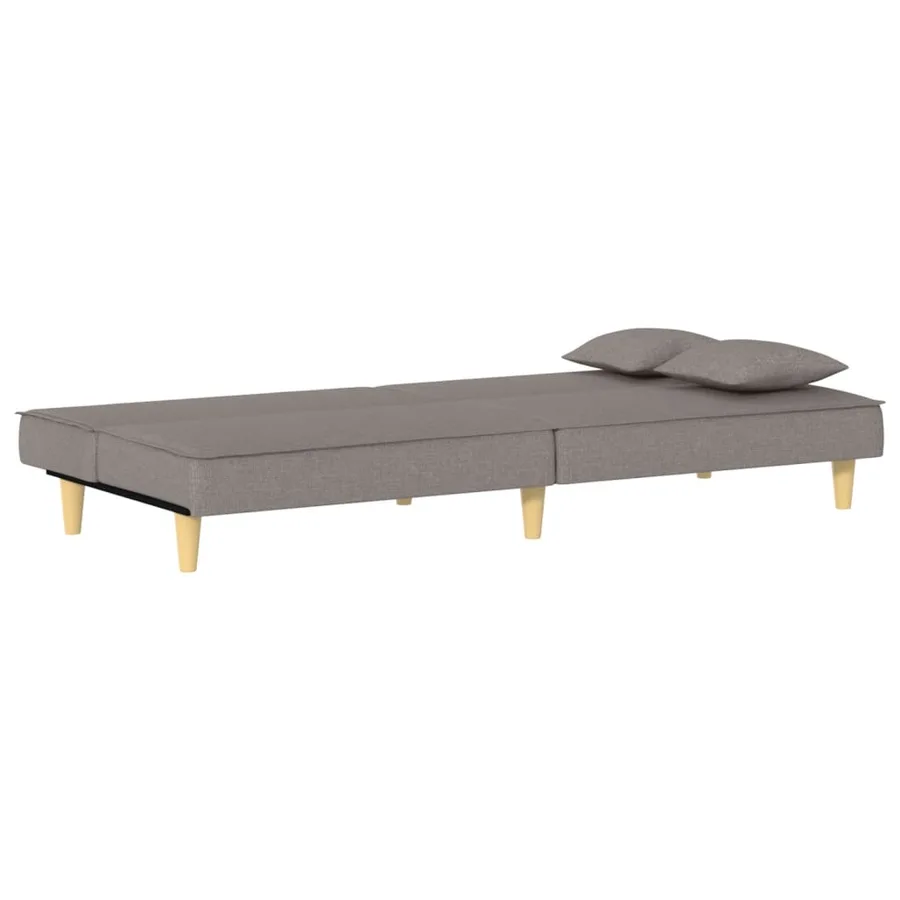 Canapé-lit taupe tissu - 8