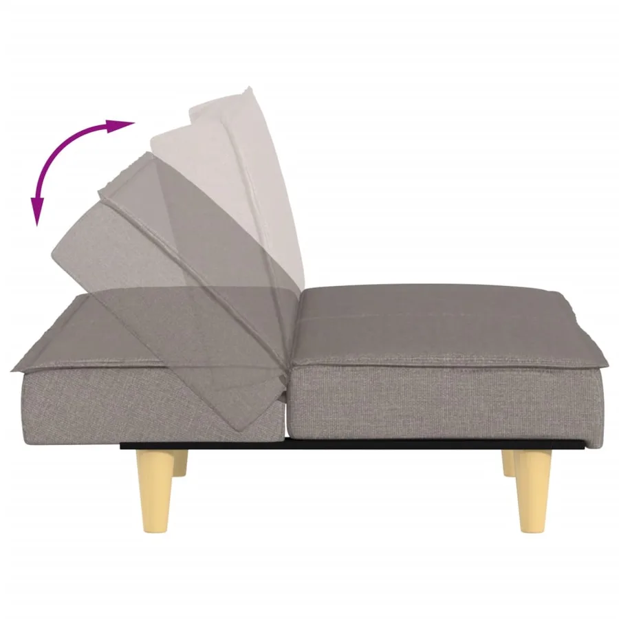 Canapé-lit taupe tissu - 9