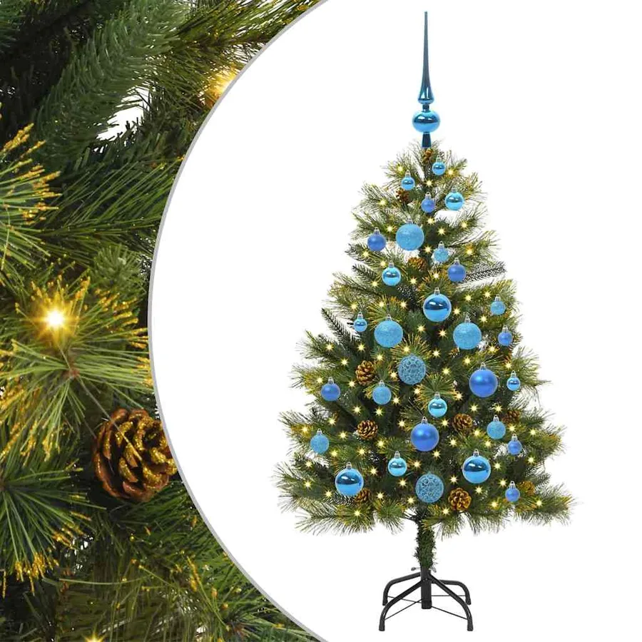 Sapin de Noël artificiel avec branches pliables et cônes 120 cm - 2