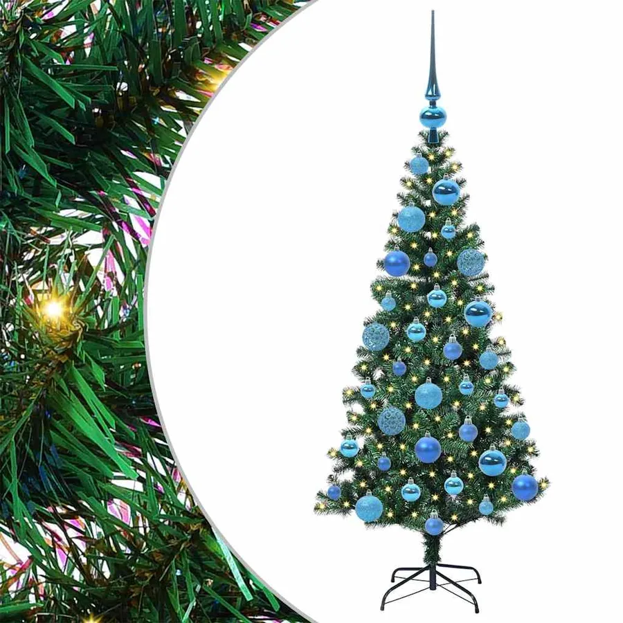 Sapin de Noël artificiel pré-éclairé Vert 120 cm PVC et métal - 2