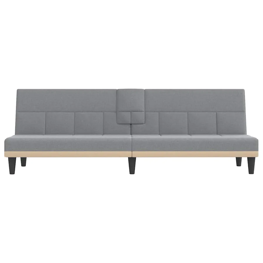 Canapé-lit avec porte-gobelets gris clair tissu - 4