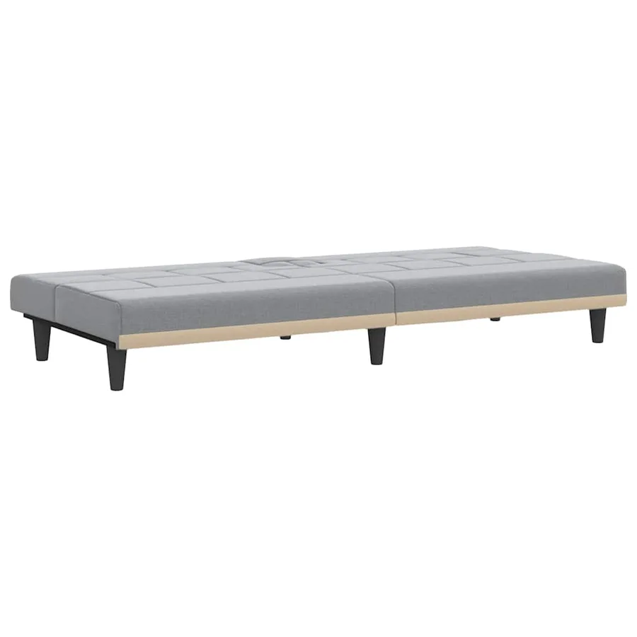 Canapé-lit avec porte-gobelets gris clair tissu - 6