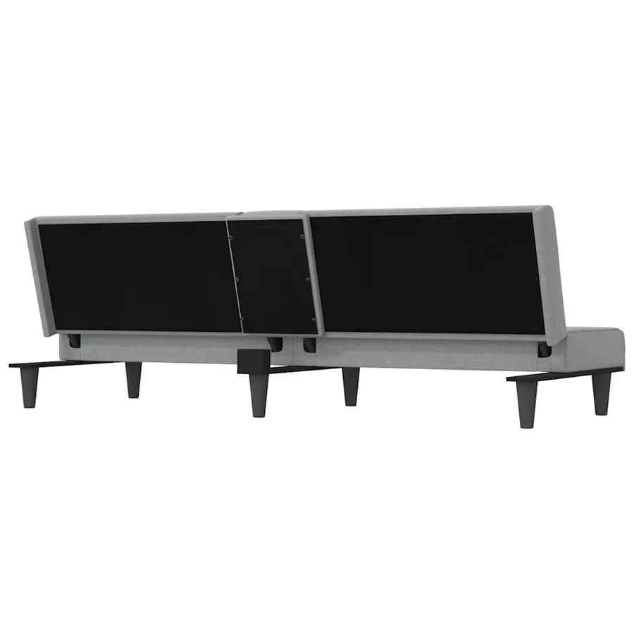 Canapé-lit avec porte-gobelets gris clair tissu - 8