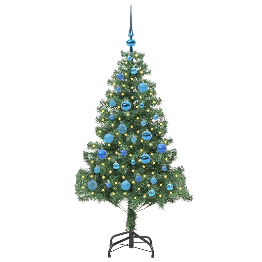 Sapin de Noël avec 150 LED avec support Vert 150 cm PVC - 3