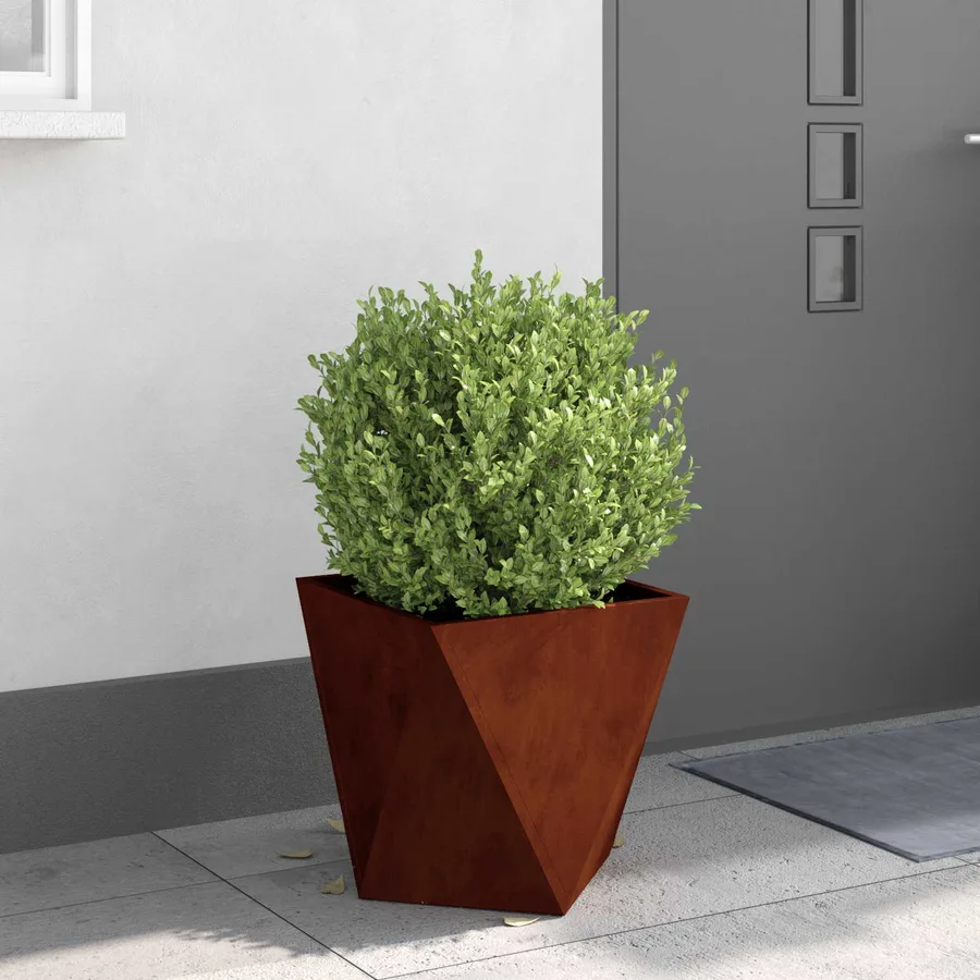 Jardinière 2 pc Rouillé 40 x 40 x 40 cm Acier patiné - 4