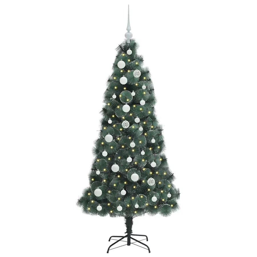 Arbre de Noël artificiel pré-éclairé avec ensemble de boules - 3