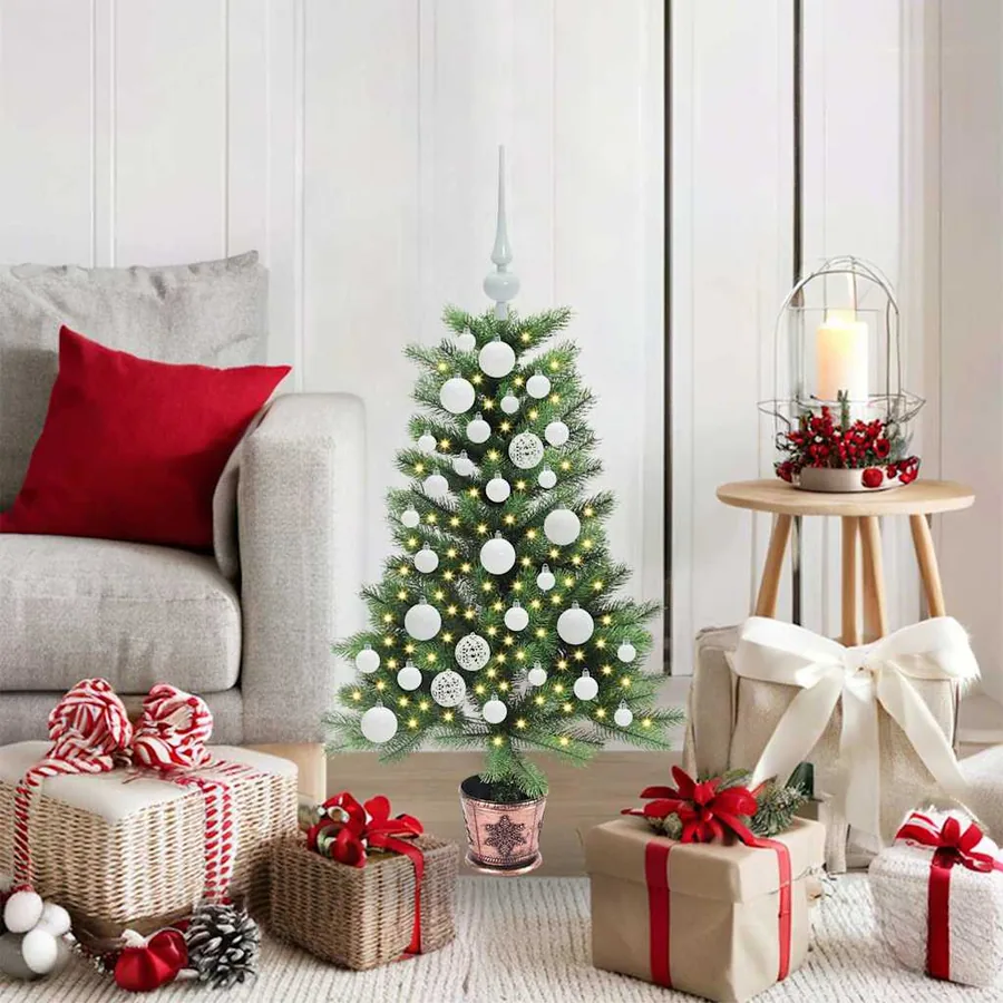 Sapin de Noël avec 150 LED avec support Vert 90 cm PE