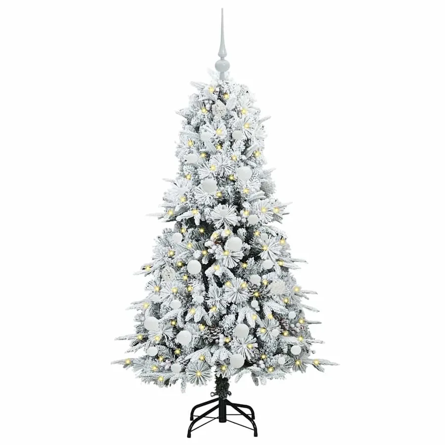 Sapin de Noël Artificiel à Branches Articulées Blanc 150 cm - 3