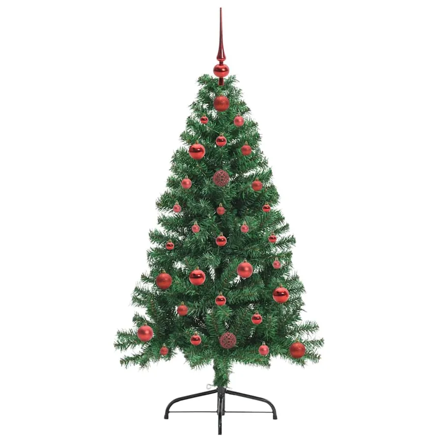 Sapin de Noël artificiel pré-éclairé Vert 120 cm PVC - 4