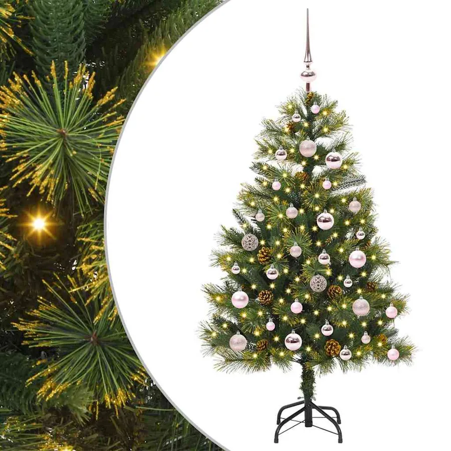 Sapin de Noël artificiel avec branches pliables et cônes 120 cm - 2