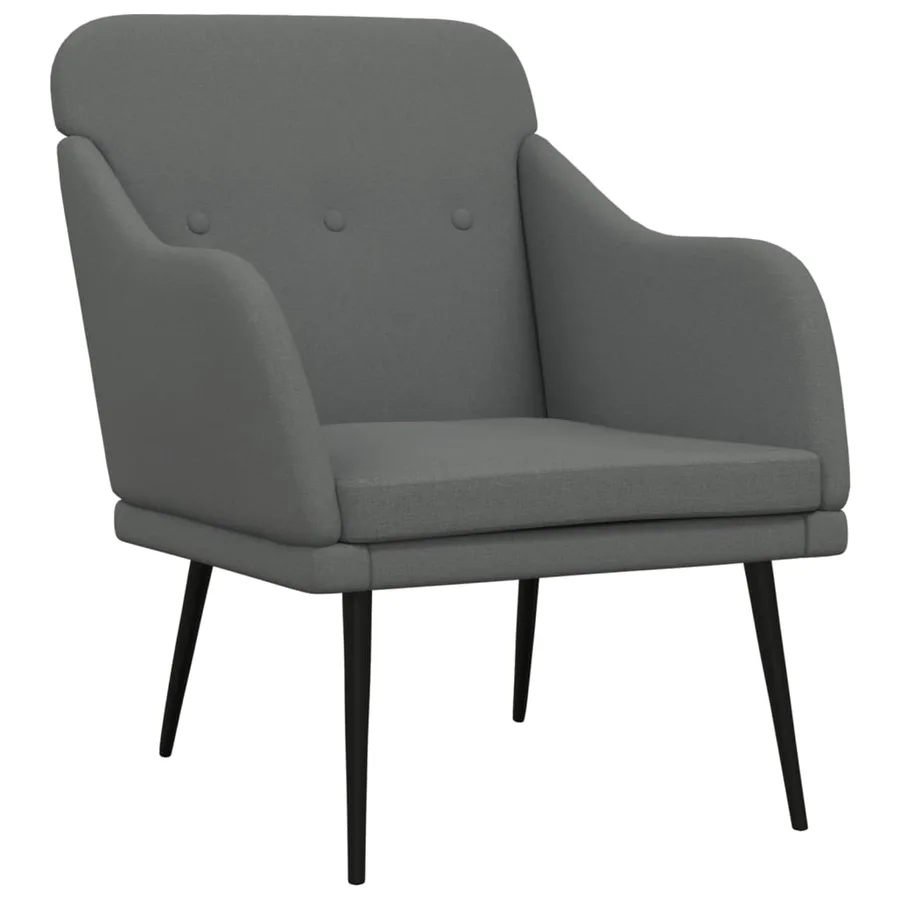 Fauteuil Gris foncé 63x76x80 cm Tissu - 2