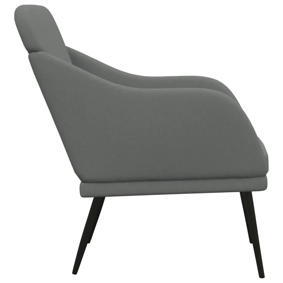 Fauteuil Gris foncé 63x76x80 cm Tissu - 4