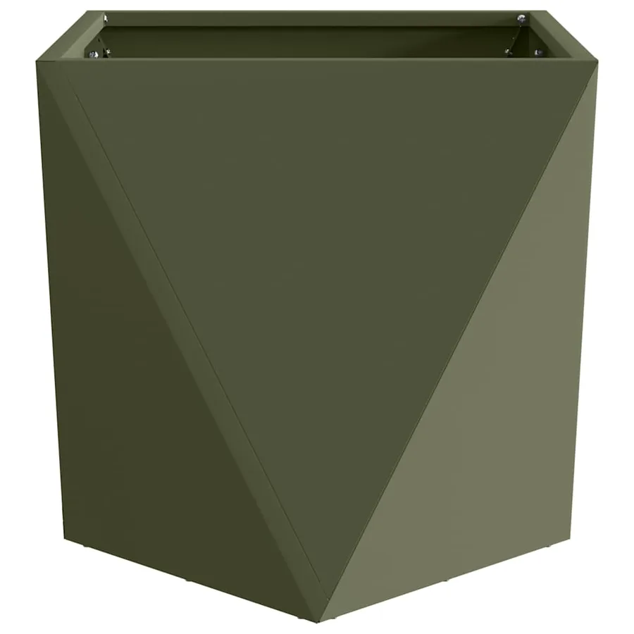Jardinière Vert olive 40 x 40 x 40 cm Acier - 5