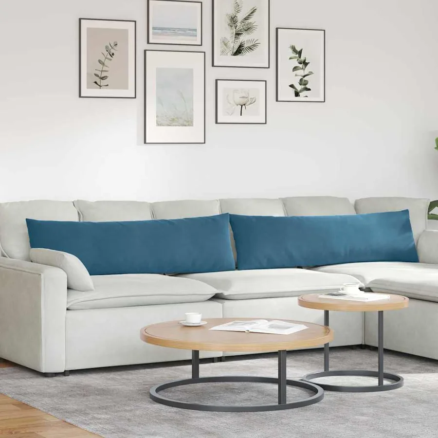 Coussins de canapé 2 pcs Bleu 145 x 40 cm