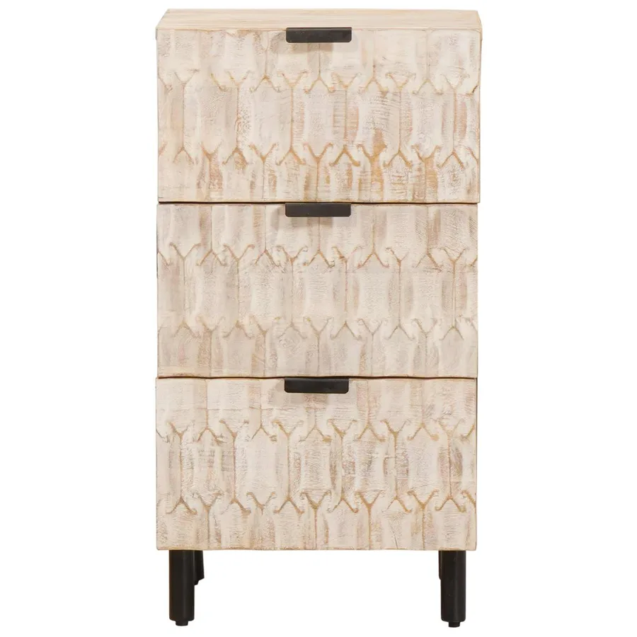 Buffet avec tiroir Finition Lavage Blanc 40 x 33 x 75 cm - 3
