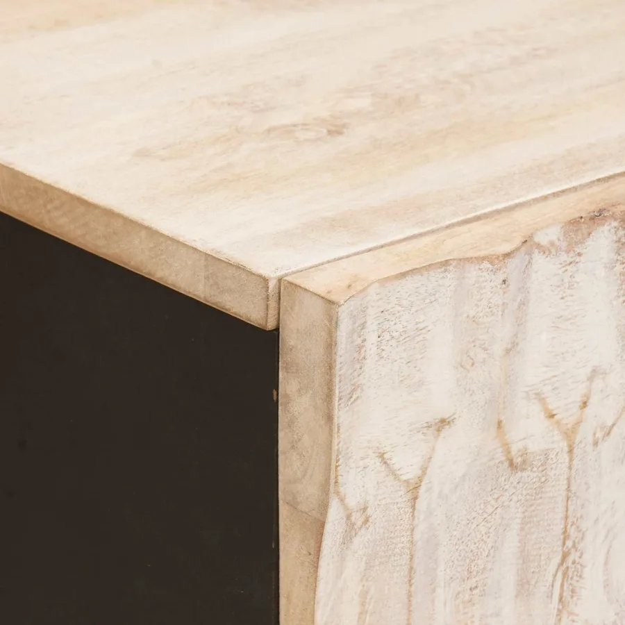 Buffet avec tiroir Finition Lavage Blanc 40 x 33 x 75 cm - 6