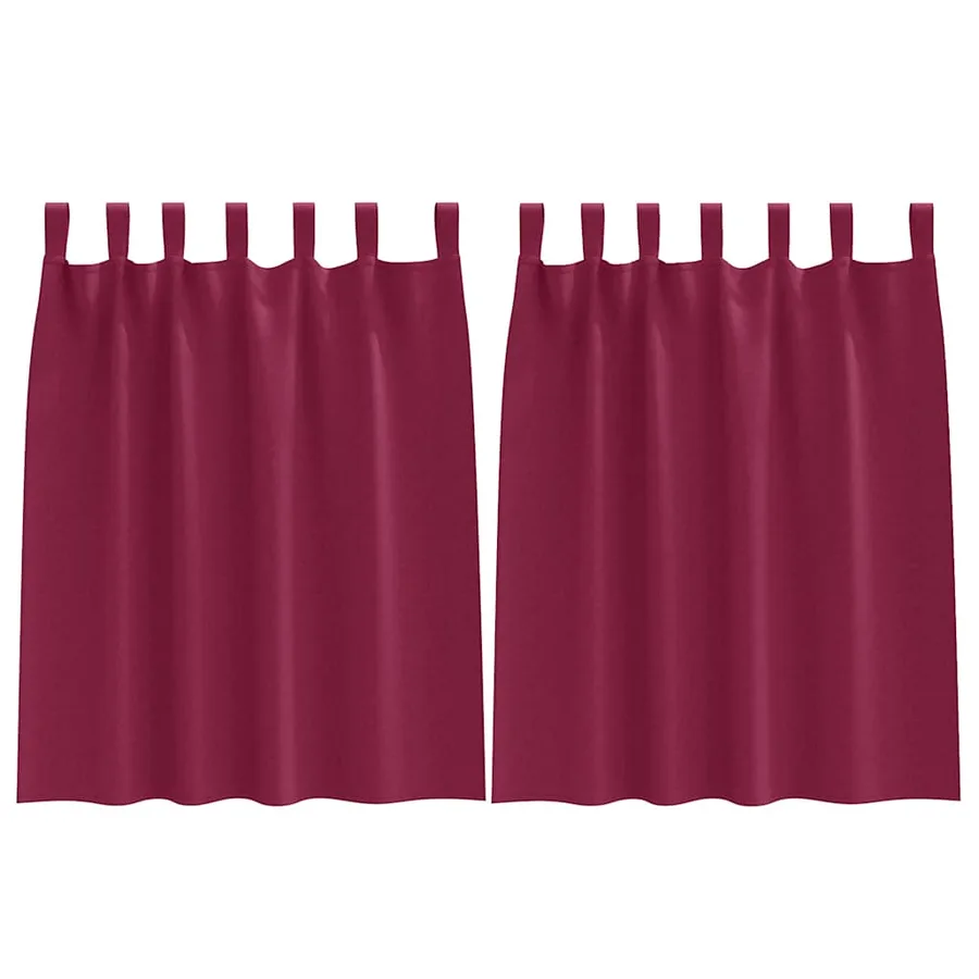 Rideaux occultants avec anneaux 2 pcs Bordeaux 140 x 140 cm - 2
