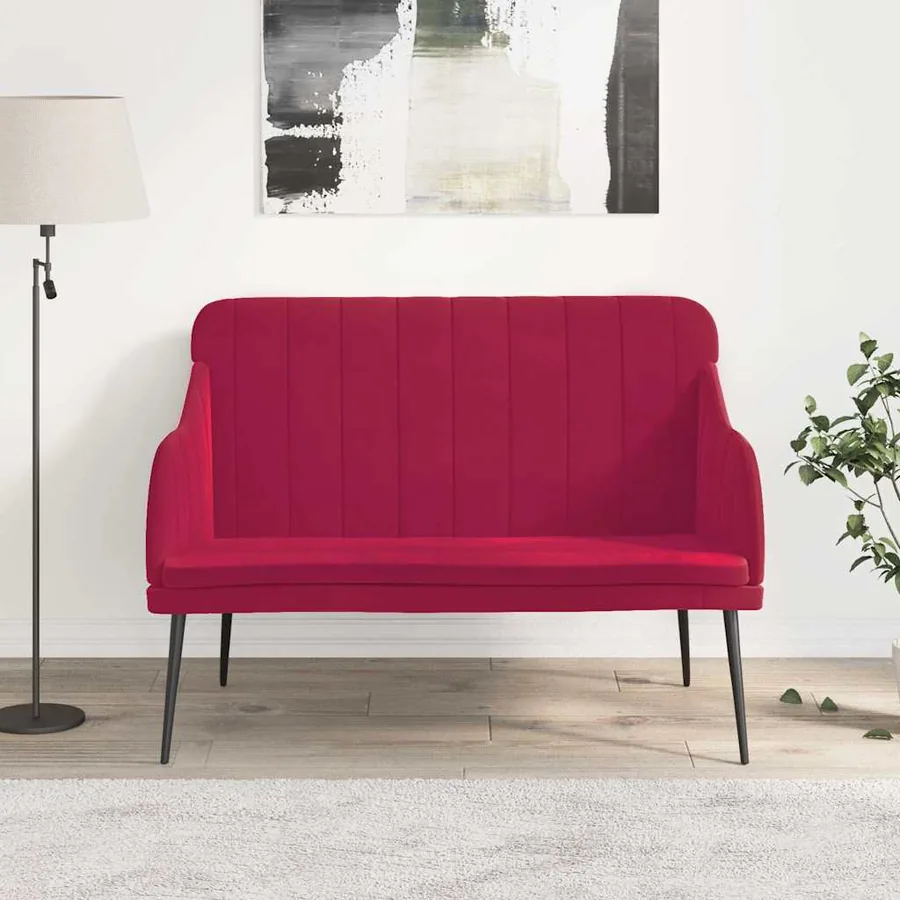 Banc Rouge bordeaux 110x76x80 cm Velours