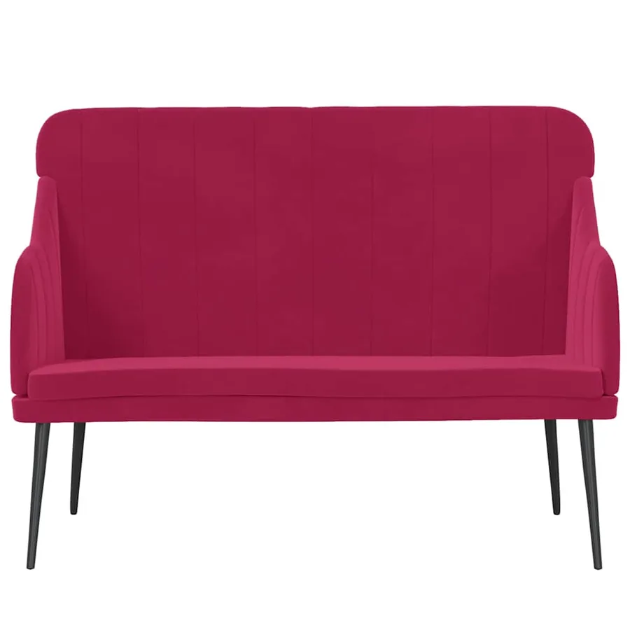 Banc Rouge bordeaux 110x76x80 cm Velours - 3