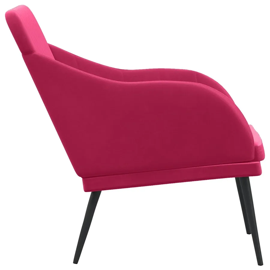 Banc Rouge bordeaux 110x76x80 cm Velours - 4