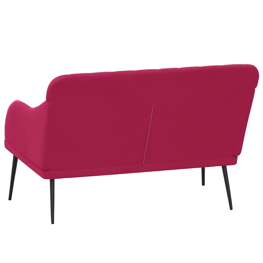 Banc Rouge bordeaux 110x76x80 cm Velours - 5