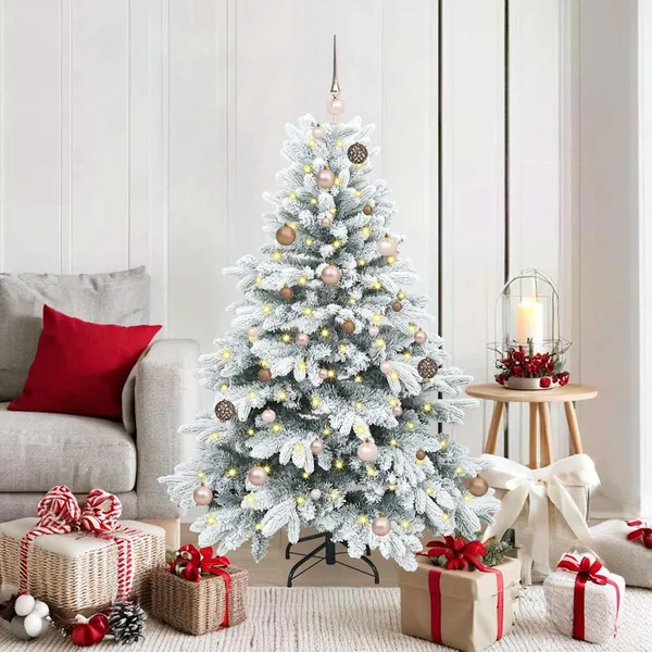 Sapin de Noël artificiel avec 150 LED Blanc 150 cm PE et PVC