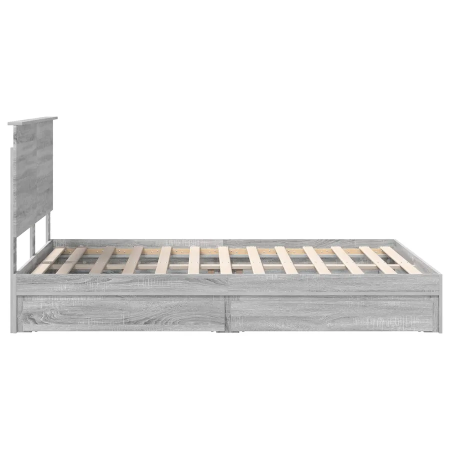 Lit de Rangement Gris Sonoma 140 x 200 cm Bois d'ingénierie - 9
