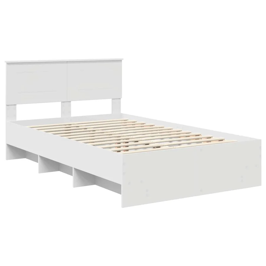 Cadre de lit Blanc 120 x 123 cm Bois d'ingénierie - 4